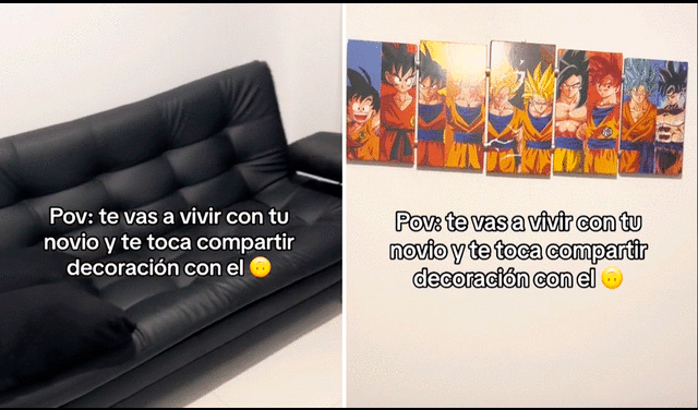 Usuarios decidieron que también decorarían su vivienda con imágenes de Dragon Ball. Foto: composición LR/TikTok/@margarethmachado