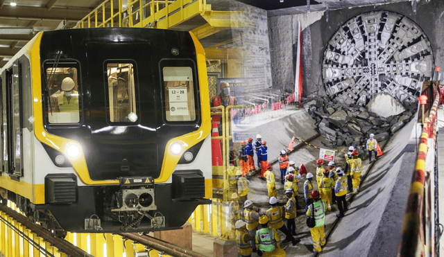 Está previsto que la maquinaría denominada 'Delia' culmine su labor de excavación en la estación Parque Murillo de la Línea 2 del Metro de Lima. Foto: composición LR/Andina