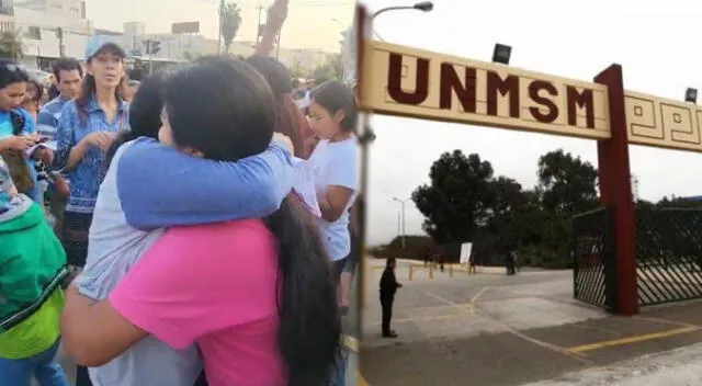 Madre de familia abrazó fuertemente a su hija minutos antes de su examen en San Marcos. Foto: composición LR/Difusión