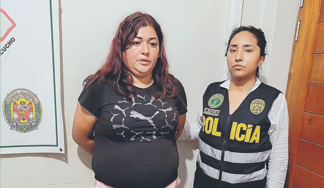 Detenida. Lizeth Aguilar Chigne fue arrestada en el Mall Aventura Plaza de Trujillo. Foto: difusión.