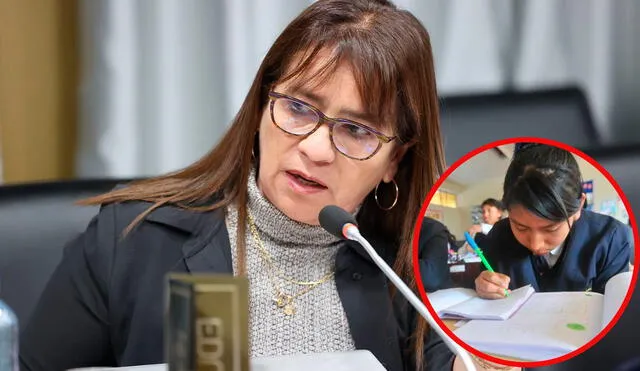Ministra de Educación, Miriam Ponce, enfatizó que solo dos regiones del Perú retrasarán el inicio del año escolar 2024. Foto: Composición LR/Minedu