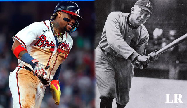 Ronald Acuña Jr. alcanza con este récord a leyendas del pasado distante, como Ty Cobb. Foto: composición LR/AFP/Baseball Hall of Fame