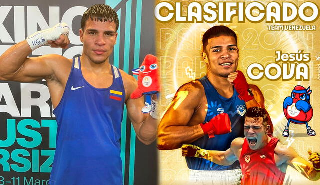 El boxeador venezolano Jesús Cova será el segundo en representar a su país en esta disciplina en París 2024. Foto: composición LR / Olympics / COV