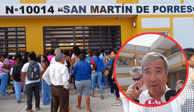 Colegio recién inagurado en Chiclayo no contaba con agua. Padres de familia exigen a ministros soluciones pero este deriva la responsabilidad al alcalde. Foto: La República