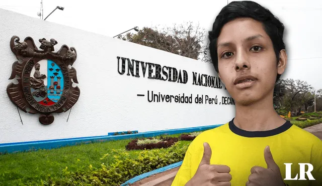 Ángelo ingresó a la carrera de Administración de la Universidad Nacional Mayor de San Marcos (UNMSM). Foto: composición LR/UNMSM/Miriam Torres/LR