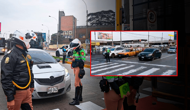 Policías fueron multados por invadir el carril exclusivo para el Metropolitano. Foto: composición LR/Andina/RPP