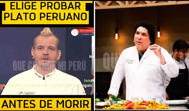 El chef español sorprendió con el exquisito pedido. Foto: composición LR/YouTube/@quegrandemiperu