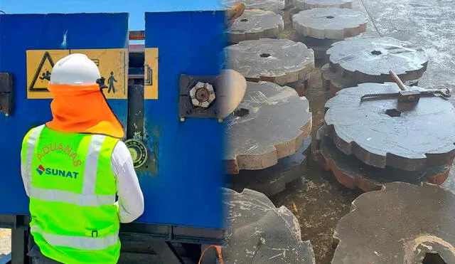 Las autoridades detectaron que la droga estaba oculta entre los enormes engranajes de la trituradora de piedra. Foto: composición LR/Andina