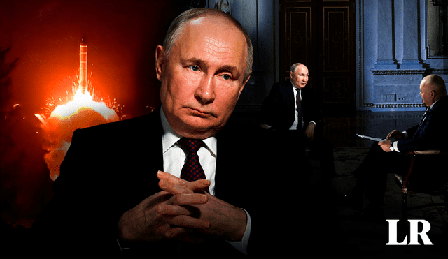 Vladimir Putin aprovechó la entrevista para elogiar la tríada nuclear rusa. Foto: composición LR/AFP
