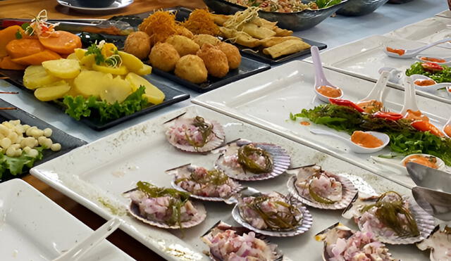 Algunos de los platos que se sirven en el buffet marino a S/37,90. Foto: Cuponidad