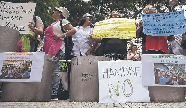 Hambre. Los comedores comunitarios en Argentina reciben cada vez más personas debido a la crisis.  Foto: difusión