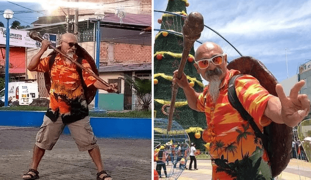 Pedro Celis, un carpintero de 53 años, recorre el mundo desde el 2018 al estilo del maestro Roshi. Foto: composición LR/ difusión/ Facebook/ Maestro Roshi.