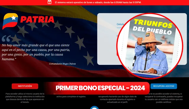 Según el Gobierno de Venezuela, el Sistema Patria tiene más de 20 millones de usuarios. Foto: composición LR/Patria/Bonos Protectores Social al Pueblo/X