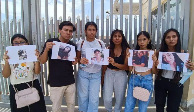 Amigos de los estudiantes de la Universidad Nacional Pedro Ruiz Gallo accidentados piden justicia. Foto: Emmanuel Moreno/La República