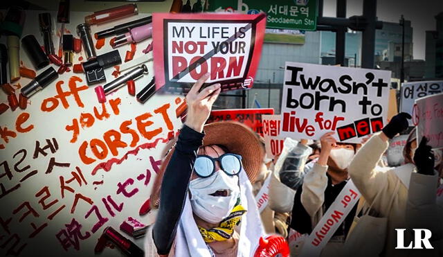 El movimiento 4B, en Corea del Sur, surge en respuesta a los graves casos de acoso y abuso sexual que vive la nación asiática. Foto: composición LR/Min Joo Kim/The Washington Post/BBC