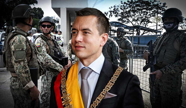 Noboa, el presidente más jóven de Ecuador, ha realizado desplegado varias medidas contra la delincuencia y el crimen organizado. Foto: composición LR/AFP