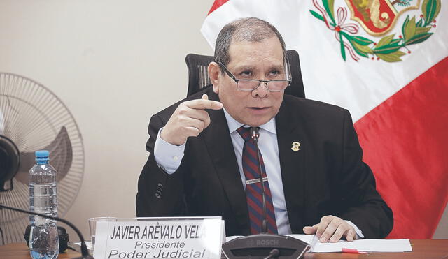 Alerta. Presidente del Poder Judicial, Javier Arévalo, enfatizó que un fiscal politizado podría blindar a los acusados. Foto: difusión