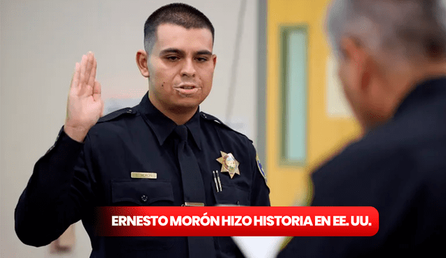 El mexicano Ernesto Morón se convirtió en el primer oficial de la Policía en Estados Unidos. Foto: Composición LR/Fred Greaves