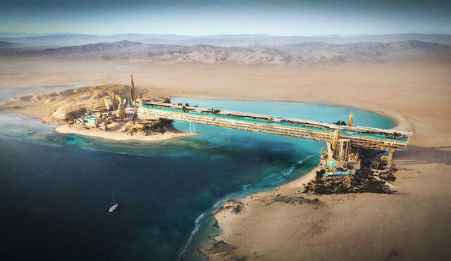 EL Treyam tendrá una piscina de 450 metros de largo, que también unirá dos hoteles. Foto: NEOM