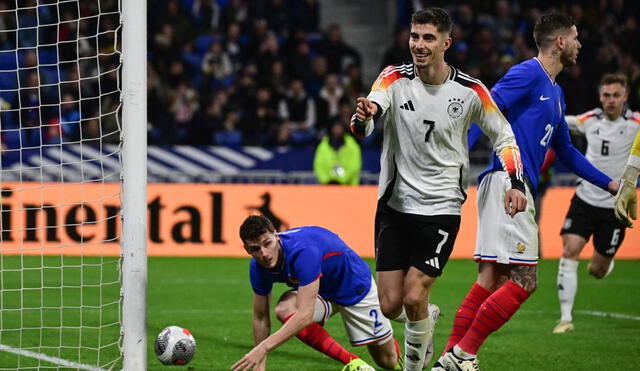 Kai Havertz aportó con un gol en la victoria de Alemania sobre Francia. Foto: AFP