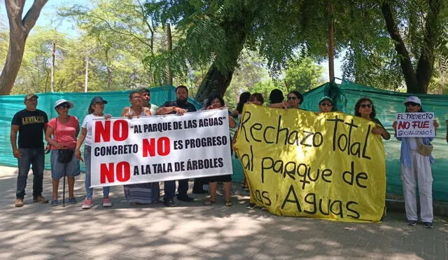 Vecinos protestan para frenar la construcción del Parque de las Aguas. Foto: La República