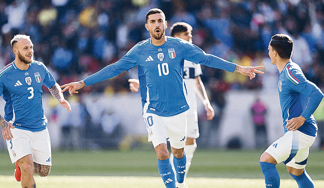 Empezó. Lorenzo Pellegrini abrió el camino a la victoria del conjunto italiano con un gol tempranero. Foto: difusión