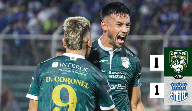 Orense continúa en la penúltima casilla con 3 puntos, tras el empate ante Emelec. Foto: Orense