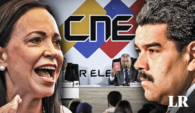 María Corina Machado expresa su rechazo total a Nicolás Maduro y a Manuel Rosales. Foto: composición de Fabrizio Oviedo/La República/AFP