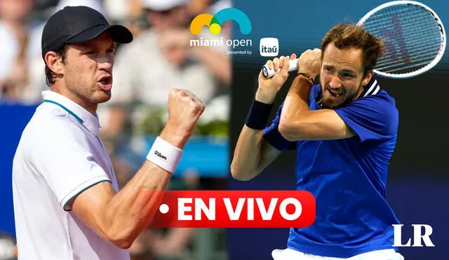El choque de Nicolás Jarry vs. Daniil Medvedev será el segundo por los cuartos de final del Miami Open 2024. Foto: composición LR / AFP