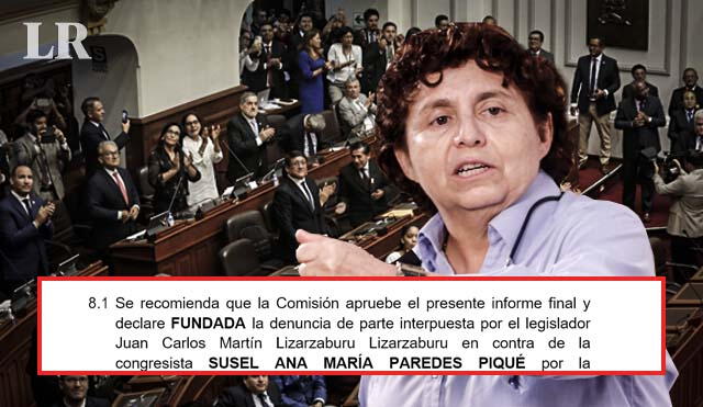 Susel Paredes podría ser sancionada en forma exprés. Foto: composición La República