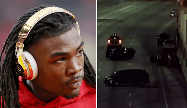 Rashee Rice, de los Kansas City Chiefs, es sospechoso de estar vinculado a un accidente que involucró a 6 vehículos en Dallas. Foto: Composición LR/Getty Images/WFAA