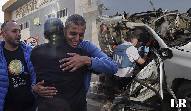 Tras la muerte de sus trabajadores, la organización humanitaria World Central Kitchen anunció la suspensión de sus labores en Gaza. Foto: composición LR/AFP