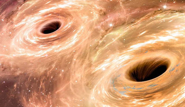 La pareja de agujeros negros más pesada. Foto: NGespañol