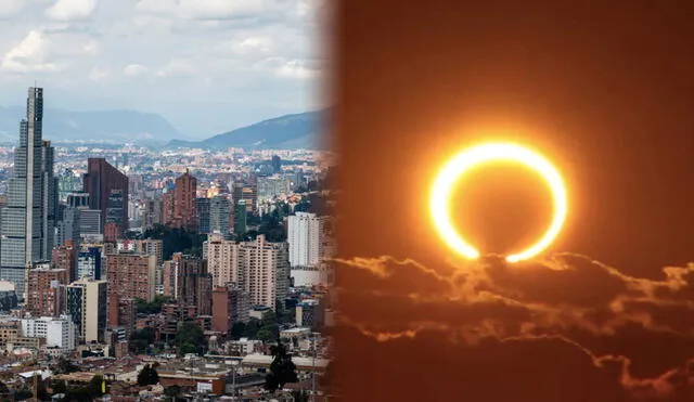 Eclipse solar de abril iniciará su recorrido en el océano Pacífico Sur y continuará por territorios de México, Estados Unidos y Canadá. Foto: Composición LR/Alcaldía de Bogotá/NASA