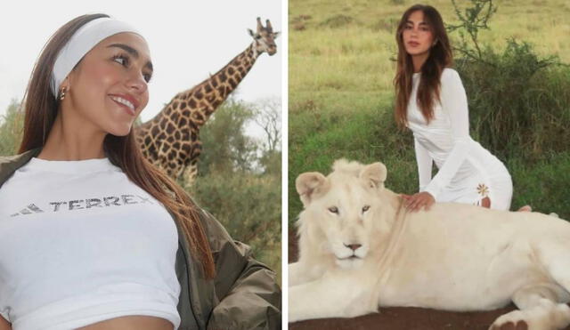 Luana Barrón fue tendencia en redes sociales por fotografías con animales salvajes. Foto: composición LR / Instagram Luana Barrón