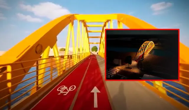 El puente peatonal contará con luminarias LED y una ciclovía. Foto: composición LR/Emape