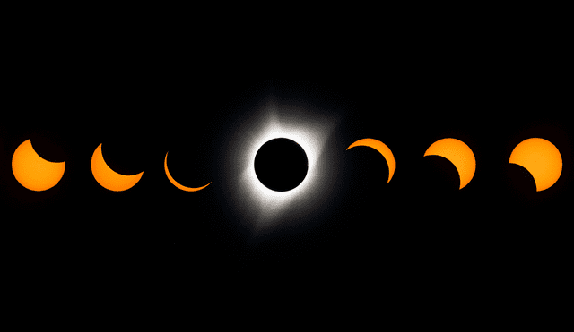 Un eclipse solar total se verá en el cielo de Estados Unidos, Canadá y México. Foto: AFP / composición LR