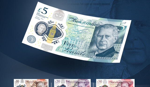 Los billetes del rey Carlos III que reemplazarán a los de la reina Isabel II. Foto: EuroNews