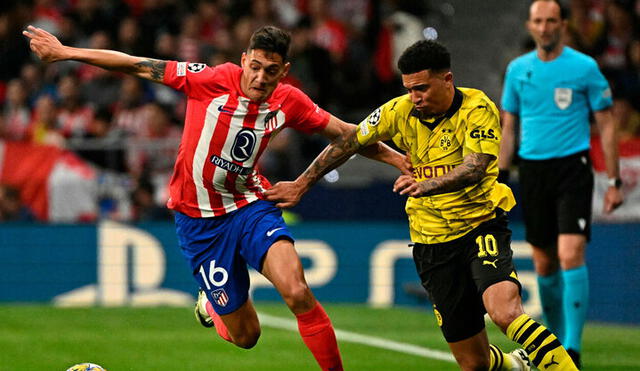 Atlético Madrid y Dortmund juegan en el Wanda Metropolitano. Foto: AFP