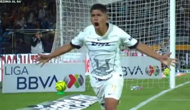 Piero Quispe abrió el marcador para Pumas UNAM ante León por la Liga MX. Foto: captura/TUDN