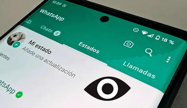 El ícono de ojo aparece en la parte inferior de tus estados de WhatsApp. Foto: Xataka