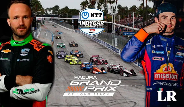 Canapino y O'Ward largaron en los puestos 20 y 14 del IndyCar en Long Beach, respectivamente. Foto: composición LR / IndyCar / agustincanapino / patriciooward / Instagram