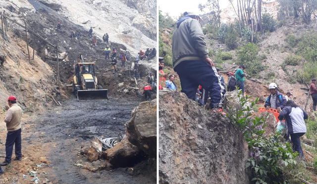 La Libertad. Autoridades de Quiruvilca impulsan labores de rescate de mineros. Foto: composición LR/COER