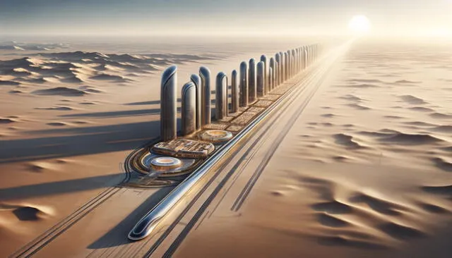 The Line será construido en medio del desierto. Foto: Chat GPT