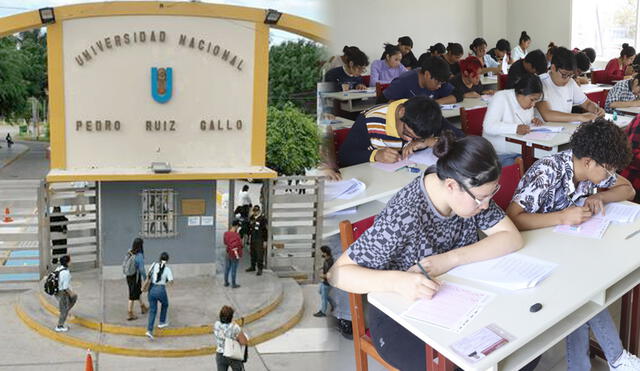 Universidad Nacional Pedro Ruiz Gallo realiza su último examen para el año académico 2024. Foto: composición LR/UNPRG