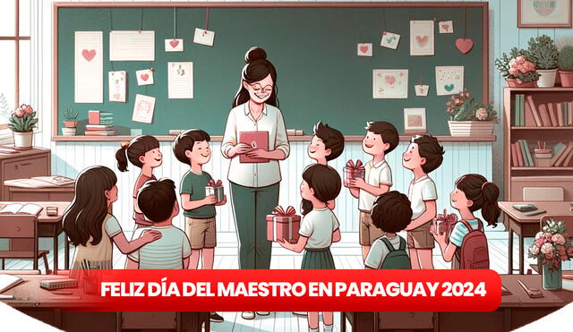 El Día del Maestro en Paraguay se celebra un día antes del Día del Trabajador. Foto: composición LR/Dall-e