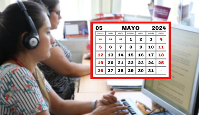 El calendario del mes de mayo solo tiene un feriado. Foto: Composición LR/Andina.