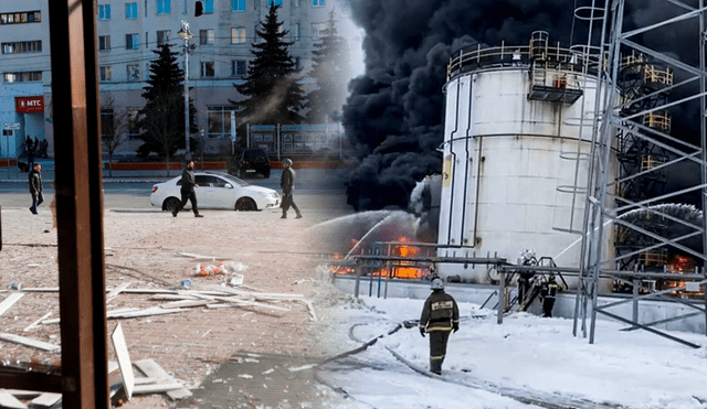 Los ataques ucranianos a refinerías rusas tienen la finalidad de frenar el avastecieminto de combustible a las Fuerzas Armadas en Rusia. Foto: Composición LR/EFE/CNN.