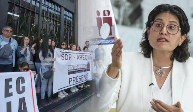 Manifestaciones en Arequipa provocan la interrupción en el servicio que presta Reniec. Foto: composición LR/Claudia Beltrán/RPP