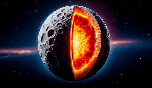 El núcleo lunar tiene similitudes con la Tierra en cuanto a estructura. Foto: IA